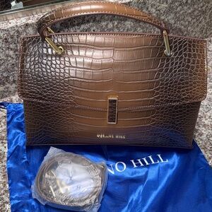 Vera Pelle Brown Crocodile Embossed Satchel